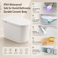 Toilette intelligente avec bidet intégré, télécommande, égouttement gauche/droite personnalisé, sortie murale, chasse automatique, toilette intelligente monobloc pour salle de bain
