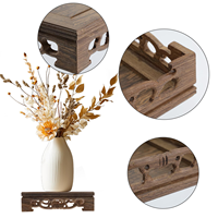 Socle en bois sculpté de style oriental pour la décoration de la maison, pour vase, pots de fleurs, théière, lampe de table, aquarium