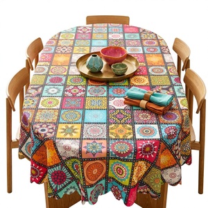 Tovaglia Ovale in Poliestere con Motivo Floreale in Stile Bohémien per Feste e Decorazione della <span class=keywords><strong>Tavola</strong></span> <span class=keywords><strong>da</strong></span> Pranzo - Product Image 2