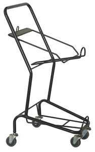 Chariot de vente chaud d'épicerie de fil métallique petit caddie à deux étages - Product Image 2