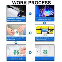 Encre UV DTF CMYKW Vernis Encre UV durcissable par LED pour impression d'autocollants de transfert d'étiquettes en cristal sur film UV DTF AB
