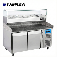 Comptoir de refroidissement par ventilateur pour pizza et salade avec plateau en marbre 900 mm