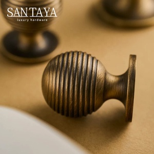 Santaya Solid Antiek Geborsteld Messing Handgrepen Keuken Kastgrepen Slaapkamer Garderobe Ladeknoppen Meubels Bronzen Handgreep - Product Image 6