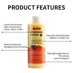 Après-shampoing au caviar, kératine végétale, lissant, anti-dessèchement, anti-casse, réduit les pointes fourchues, après-shampoing professionnel - Product Image 3