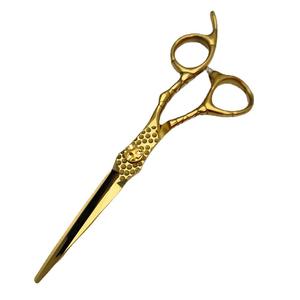 Tijeras de entresacar LJD de 6 pulgadas doradas para peluquería, uso en salón de belleza, tijeras para diestros, hoja estándar de acero inoxidable - Product Image 4