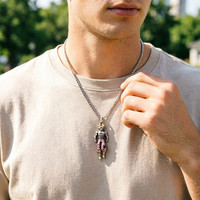 Colliers pendentifs Dragon Ball Saiyan pour hommes, colliers tendance hip-hop, bijoux d'anime