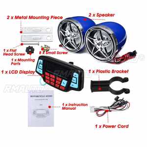 Système audio Bluetooth pour moto, radio FM, lecteur de musique MP3 avec 2 haut-parleurs amplifiés pour scooter, VTT, quad - Product Image 2