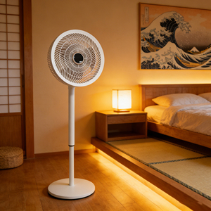 Electric Mechanical Plastic Floor <b>Fan</b> 14 Inch Strong Wind Standing Customizable OEM Auto Rotation <b>Remote</b> Adjustable Height - Product Image 1
