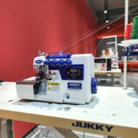 JUKKY 747DU NOUVEAU Produit en promotion Machine à coudre industrielle surjeteuse à lit plat haute vitesse avec moteur double aiguille pour usage domestique et industriel
