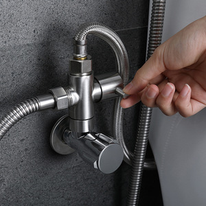 Stainless Steel Wall Mounted Toilet <b>Spray</b> Gun 7/8 Diverter <b>Set</b> Round Head Single Hole Easy Installation - Product Image 1
