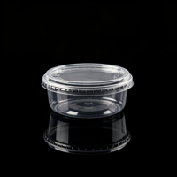 Gobelet en plastique PET transparent à paroi simple de 8 oz avec couvercle plat, jetable, pour desserts, à emporter, empilable, de qualité alimentaire, en gros, hermétique