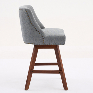 Modern Counter Height Swivel <b>Bar</b> Chairs 26'' Seat Height Paper Rope Gray Outdoor Set of <b>2</b> Lightweight Adjustable - Product Image 4