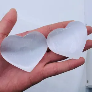 Factory Cheap Price Wholesale Natural Selenite Hearts Crystal Hearts For Healing Home Decoration