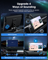 Écran Carplay sans fil pour voiture, écran automatique Android sans fil de 9 pouces, navigation GPS verticale, commande vocale, récepteur audio