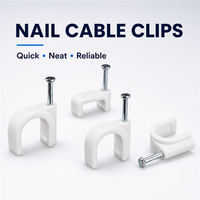 Attaches-câbles en plastique blanc en forme de U avec clou en acier, 4mm, 7mm, 10mm, vente en gros, prix direct usine