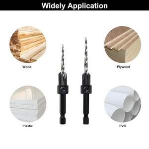 5pcs Woodworking Countersink Drill <b>Bit</b> <b>Set</b> High Quality <b>Screws</b> Pilot Drill <b>Bits</b> Adjustable Depth 1/4 Hex Shank Drill - Product Image 3