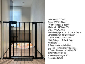 犬用耐久性のあるペットドア自動近いベビーゲート猫のドア階段の戸口取り付け動物金属プラスチック小型動物 - Product Image 2