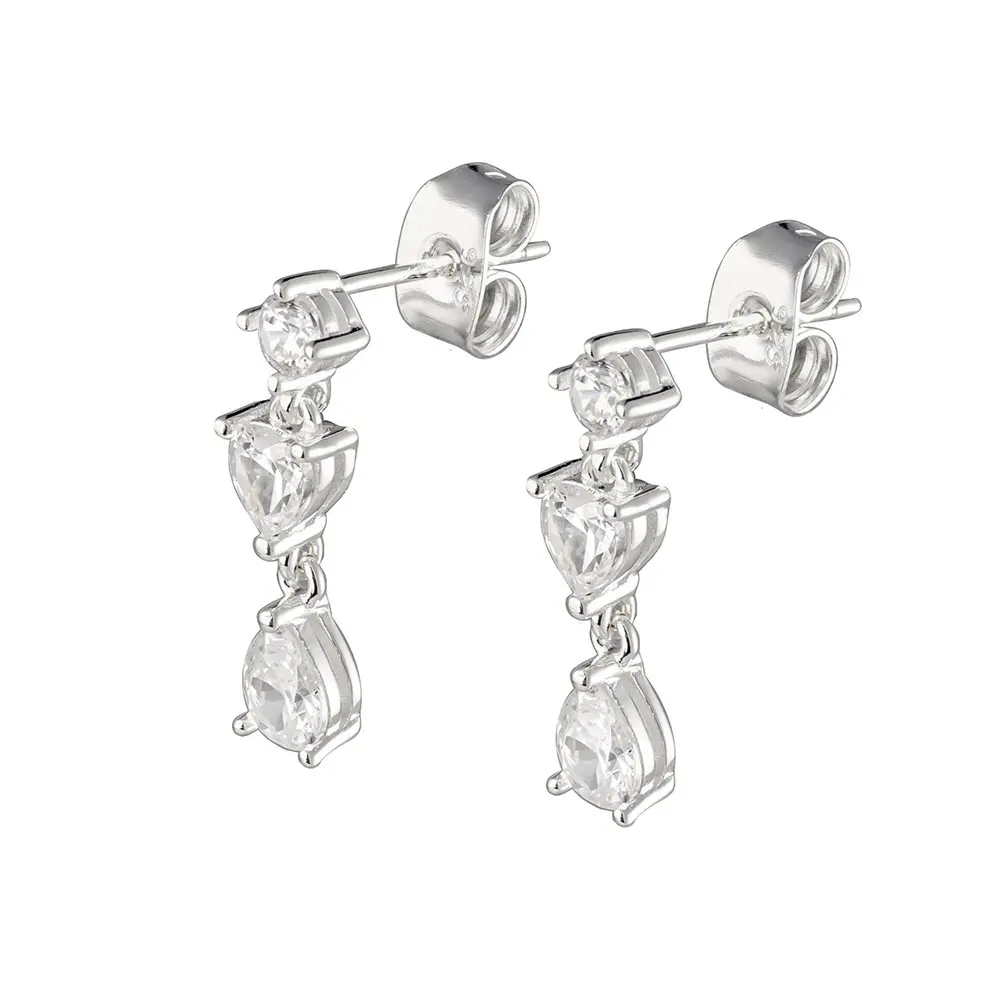 Cool Zirconia Jewelry 925 Sterling Silver Drop Earrings Rhodium Plated Jewellery In Hot Sale