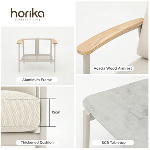 Horika Vendita Calda Set di Divani e Sedie <span class=keywords><strong>da</strong></span> Esterno in Alluminio per Terrazza Hotel Arredamento <span class=keywords><strong>da</strong></span> <span class=keywords><strong>Giardino</strong></span> - Product Image 4