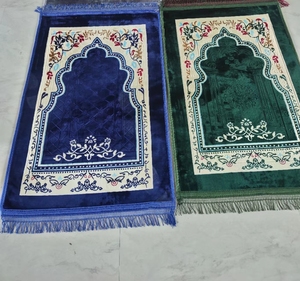 Alfombrilla de oración aterciopelada Floral moderna logotipo personalizado poliéster Jacquard hecha a máquina para musulmanes diseño rectangular abstracto para vivir - Product Image 2