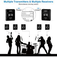 Sistema de Monitoreo Inalámbrico LEKATO MS-1 de 2.4GHz, Transmisor y Receptor Estéreo con Clip para Equipos de Escenario, Muchos Modelos