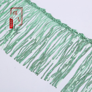 17cm rộng <span class=keywords><strong>sequin</strong></span> vải với Thêu rìa ren dệt lưới CuộN mô hình cho quần áo trang trí - Product Image 3