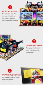 Simulateur <span class=keywords><strong>de</strong></span> course automobile 42 pouces pour 2 joueurs, <span class=keywords><strong>jeu</strong></span> vidéo <span class=keywords><strong>de</strong></span> moto d'attaque, machine <span class=keywords><strong>de</strong></span> course urbaine 220V en métal et plastique, prise en charge espagnole - Product Image 5