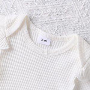 Conjunto de Ropa para Niña de 0 a 18 Meses, Mono de Manga Corta con Volantes + Overol Estampado de Color Sólido, Ropa para Bebé Recién Nacido - Product Image 6