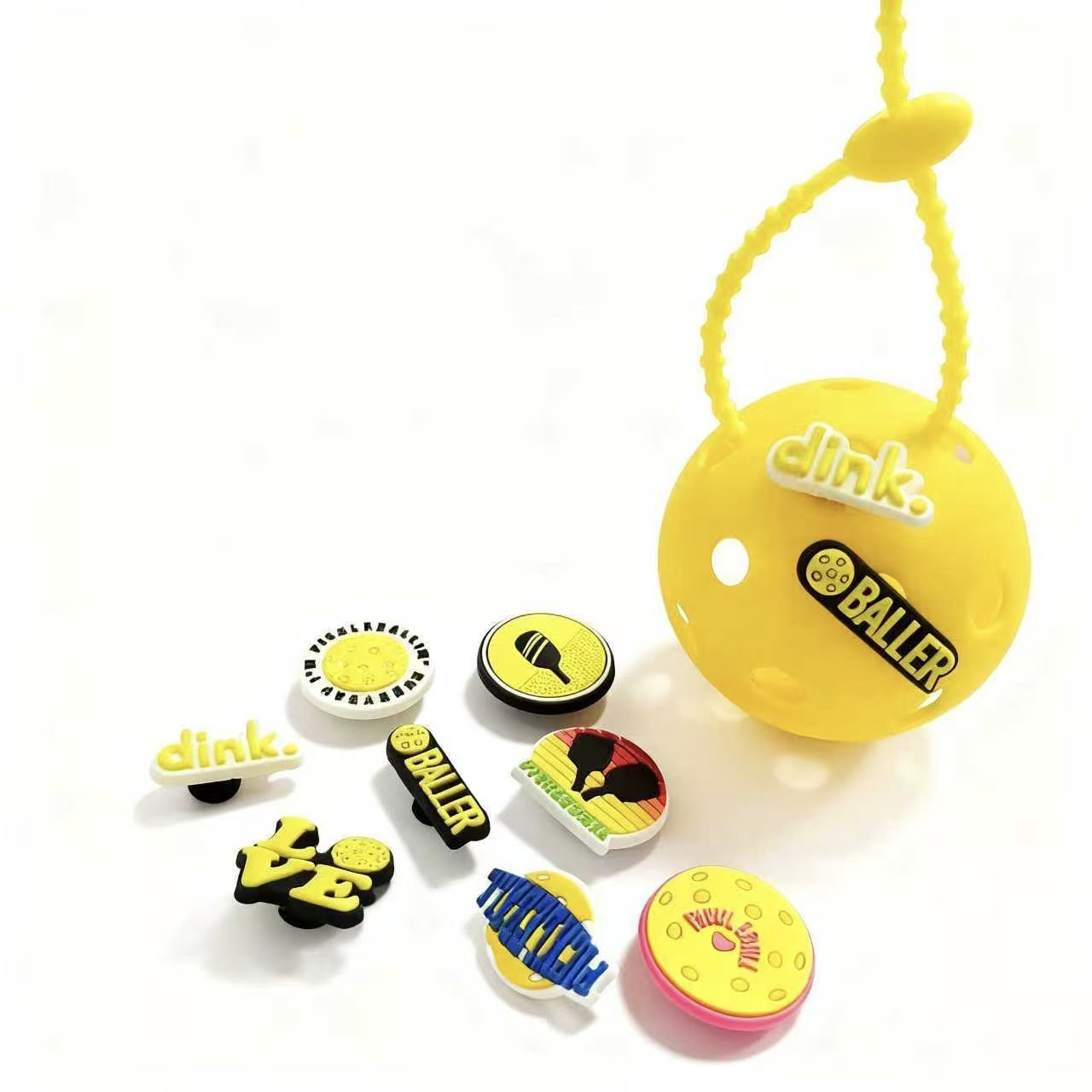 Fun DIY Accessories Pickleball Keyring Customizable Detachable Decorative Buckle Backpack Pendant Small Gift Pickleball Keychain