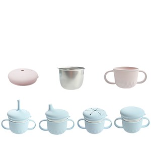 Gobelet à paille en silicone pour tout-petits, isolation à double paroi, anti-fuite, sans paille, sans bisphénol A - Product Image 1