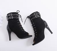 Chaussures de danse à talons hauts argentées, chaussures de danse de salon, jazz, tango, bottes de danse à bout ouvert, talons aiguilles, chaussures de soirée pour femmes