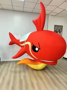 Ngoài trời không thấm nước quảng cáo lớn tùy chỉnh Inflatable phim hoạt hình cá mập linh vật bóng với ánh sáng dẫn và được xây dựng trong Fan - Product Image 3