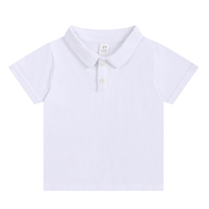 Camisetas y Polos de Manga Corta para Niños, Color Liso, Algodón Elástico, Verano 2026, Unisex, Prendas Versátiles para Niños Pequeños - Product Image 2