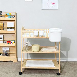 Cambiador de Bebé Multifuncional Moderno de Madera Sólida con Almacenamiento para Uso en Hospitales y Dormitorios, Diseño Ecológico y Duradero - Product Image 1