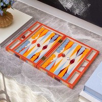 Jeu de Backgammon OEM le plus vendu, coffret de jeu en cuir PU, portable et pliable, plateau de style occidental, jeu décontracté