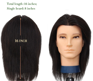 Promotion Exceptionnelle Tête de Formation <span class=keywords><strong>Homme</strong></span> Mannequin 100% <span class=keywords><strong>Cheveux</strong></span> Humains Réels pour Académie de Beauté, Sans Barbe - Product Image 2