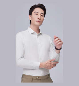 Мужская хлопковая шерстяная эластичная рубашка с длинным рукавом - Product Image 2