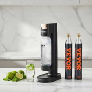 Machine à eau gazeuse Vevor 1L, bouteille PET sans BPA, machine à soda manuelle de bureau avec 2 cylindres de CO2, kit de démarrage - Product Image 2