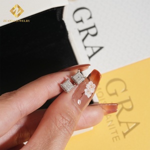 GRA Certified Hip Hop <b>Stud</b> <b>Earring</b> 925 Sterling Silver Fully VVS Moissanite Iced Out <b>Earring</b> for <b>Men</b> Women - Product Image 6