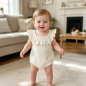 Conjunto de Ropa para Bebé Niña, Primavera-Otoño 2026, Estilo Dulce, Color Sólido, Suave y de Calidad - Product Image 1