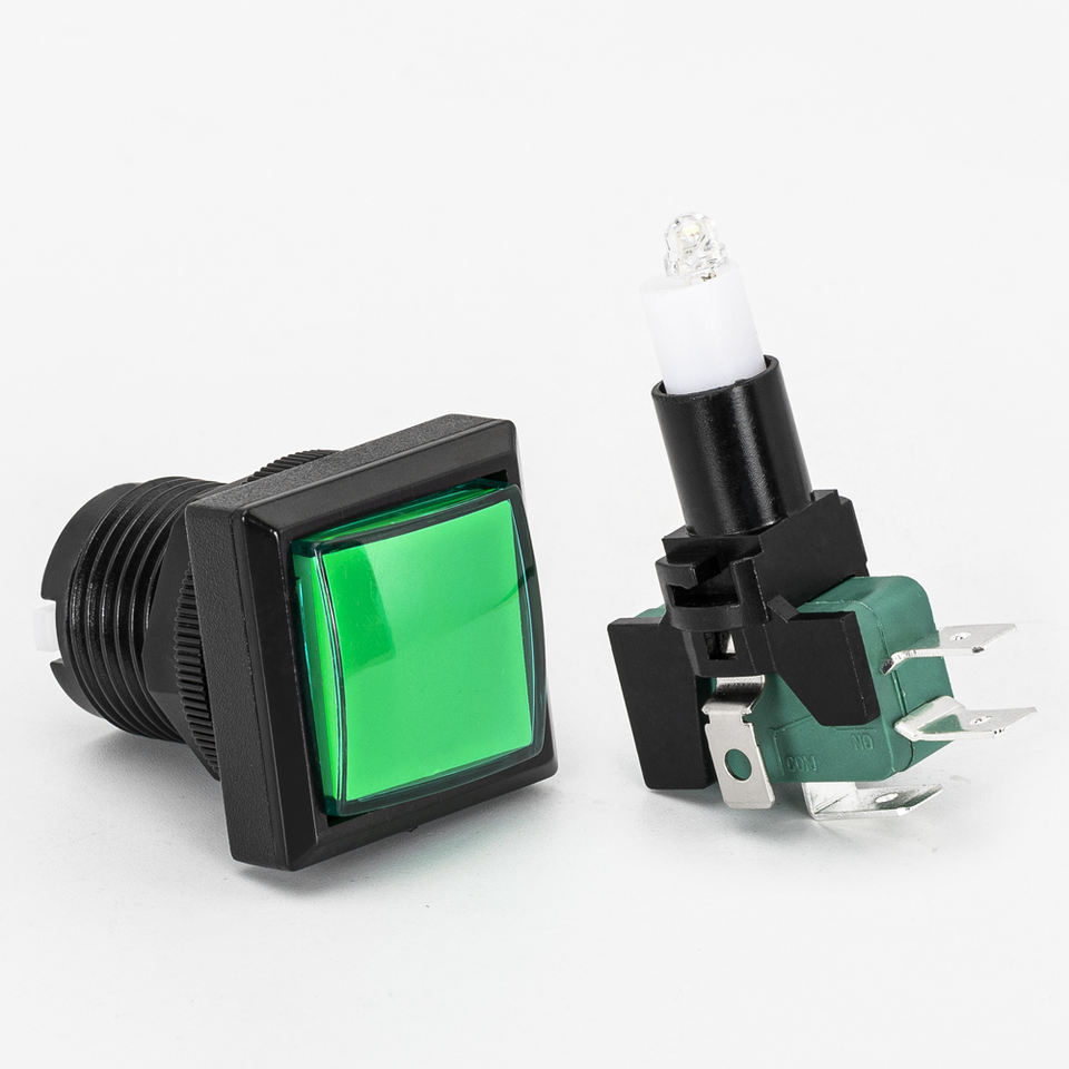 24MM Small Light Pushbutton Switch Square With Led Indicator Illuminated Arcade Push Button for Games