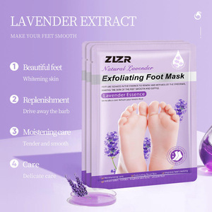 Masque exfoliant et hydratant pour les pieds à la lavande naturelle et biologique, masque en feuille pour peaux sèches et mortes - Product Image 2