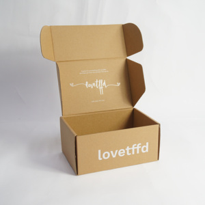 Custom Logo Printed Flat Pack Folding Kraft Packaging Corrugated Die Cut Mailing Box