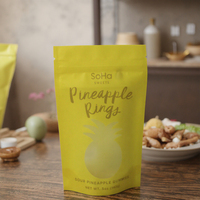 500 Pièce Étanche Fenêtre Fermeture Éclair Stand-Up Ziplock Sac Mylar Emballage pour Cookie Cacao Bean Pet Food Jelly Conserves Alimentaire Sushi