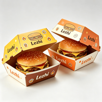 Boîte d'emballage en carton ondulé personnalisée, boîte à hamburger recyclable, boîte à hot-dog, boîte à emporter pour le déjeuner, boîte en papier pour emballage alimentaire