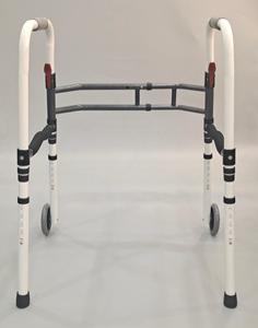 <span class=keywords><strong>Déambulateur</strong></span> léger pliable en aluminium avec 2 roues - Hauteur réglable - Mécanisme de pliage simple - Product Image 4