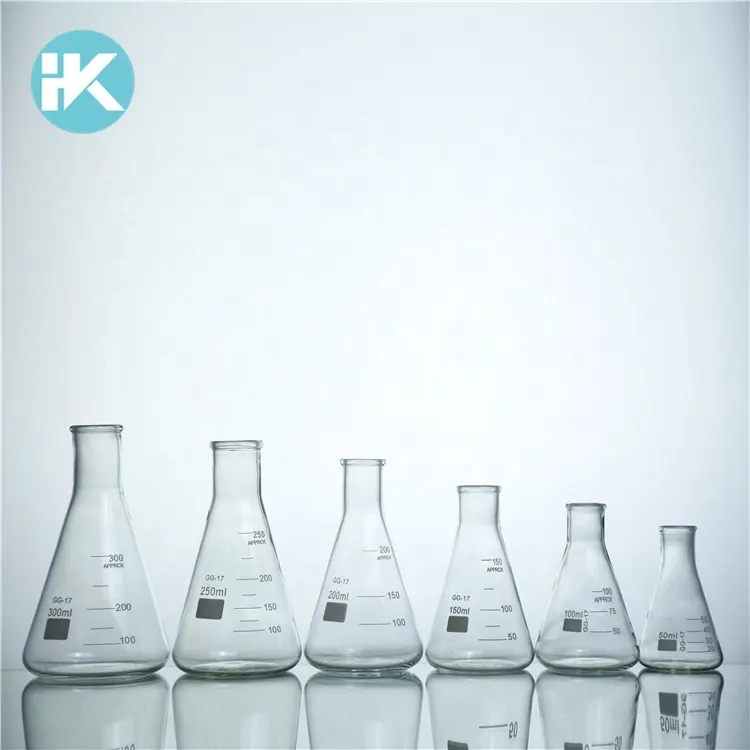 Huke-frasco cónico plano de laboratorio, erlenmeyer, personalizado, boca estrecha, 5 ~ 10000ml