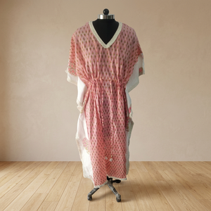 Vestido Kaftán Largo de Algodón de Alta Calidad, Ecológico, Lavable y Transpirable, Kaftán Indio para Mujer, Vestido Largo Holgado para la Playa - Product Image 2