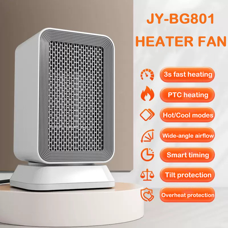 Smart Thermostat Electric Heater 1000W Cool Heating PTC Ceramic Heater 3 Modes Space Heater with Timing and Overheat Protection