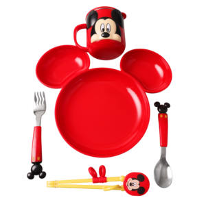 Juego <span class=keywords><strong>de</strong></span> <span class=keywords><strong>Cubiertos</strong></span> Divertidos y Saludables <span class=keywords><strong>de</strong></span> Mickey y Minnie <span class=keywords><strong>de</strong></span> <span class=keywords><strong>Disney</strong></span>, Vajilla Individual <span class=keywords><strong>de</strong></span> 5 Piezas para Niños - Product Image 1